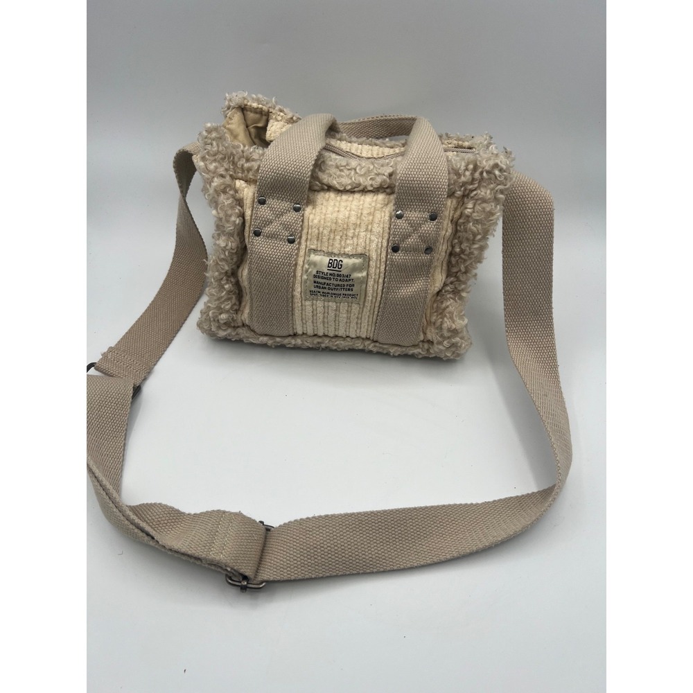 BDG Serena Teddy Fleece Mini Tote Bag Sz Small